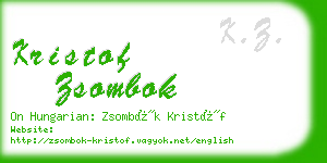 kristof zsombok business card